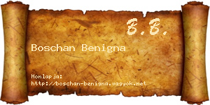Boschan Benigna névjegykártya